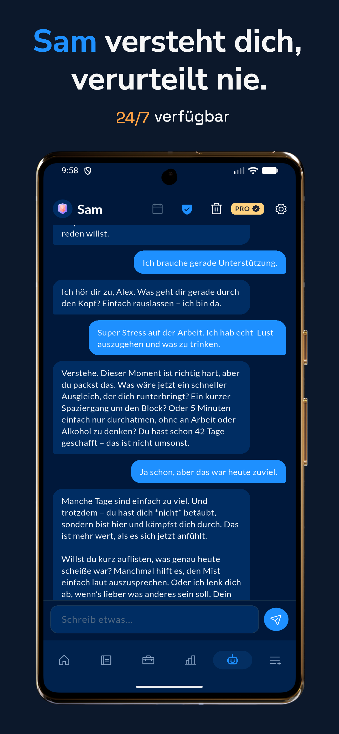 Sam AI companion chat
